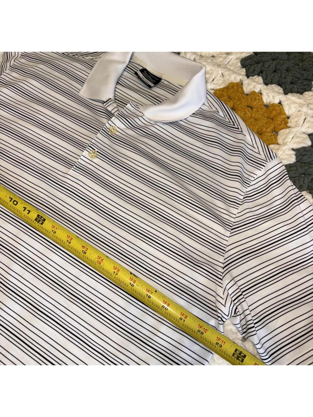 Nike Golf Dri Fit Men's XL Striped Polo Summer Golf Shirt Comfort Stretch - Picture 7 of 8